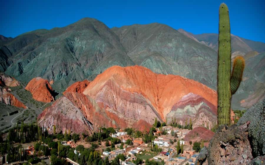 From Jujuy: Serranías de Hornocal with Quebrada de Humahuaca - Huacalera and the Tropic of Capricorn