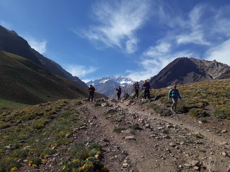 Mendoza: Mt. Aconcagua Confluencia Camp Trekking - Walking to Confluencia at 3,400 meters