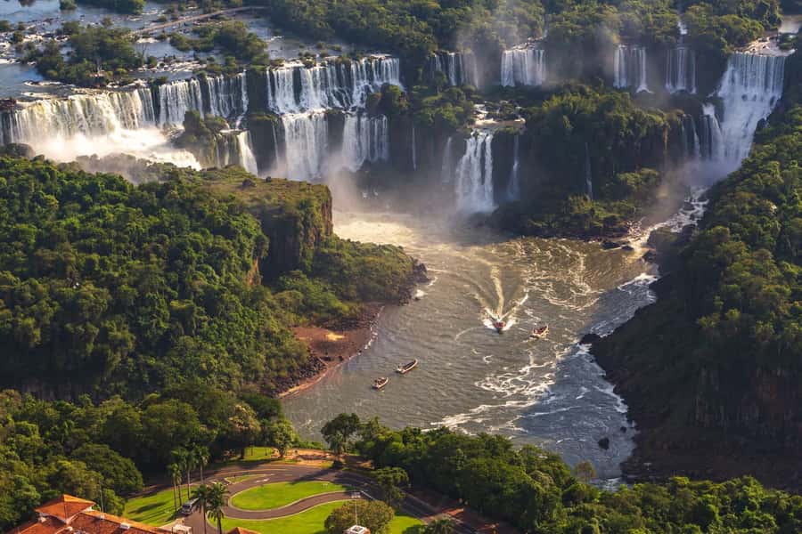 Puerto Iguazu: Iguazu Falls Boat Tour and Gran Aventura - Starting at the visitor center and train station